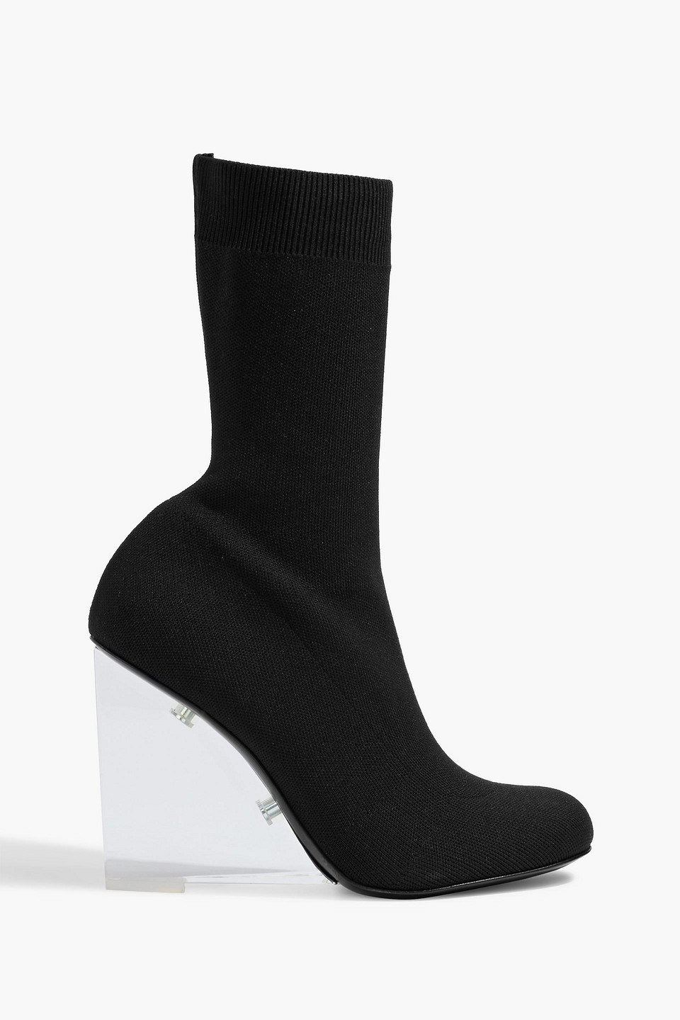mcqueen - shard stretch-knit ankle boots - black - eu 35