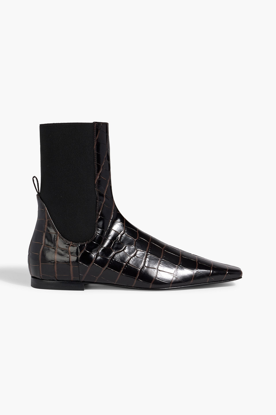 toteme - croc-effect leather chelsea boots - brown - eu 35