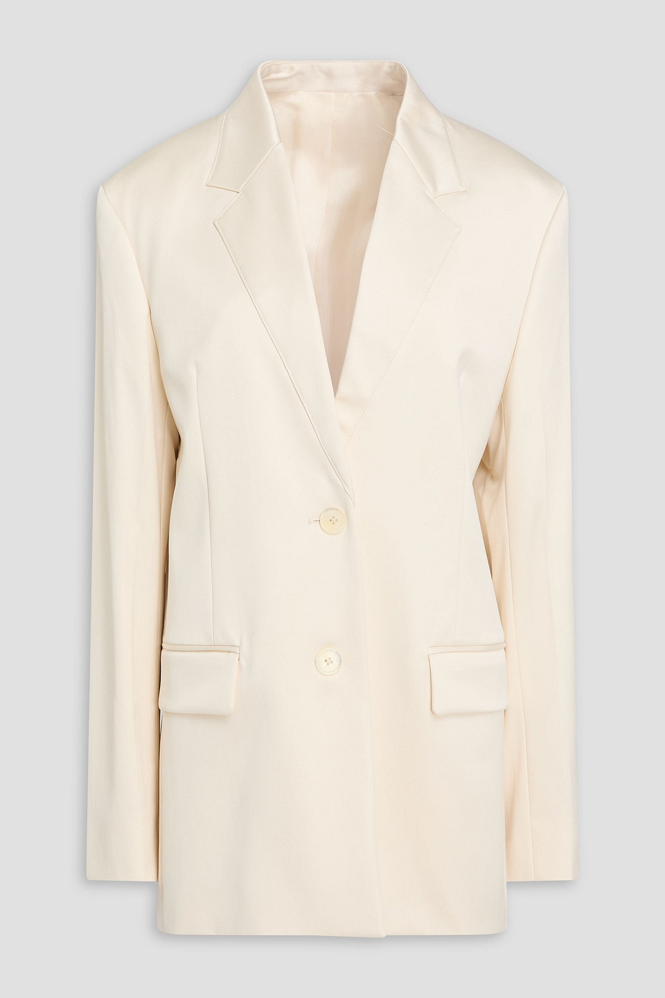 Totême Satin Blazer In White