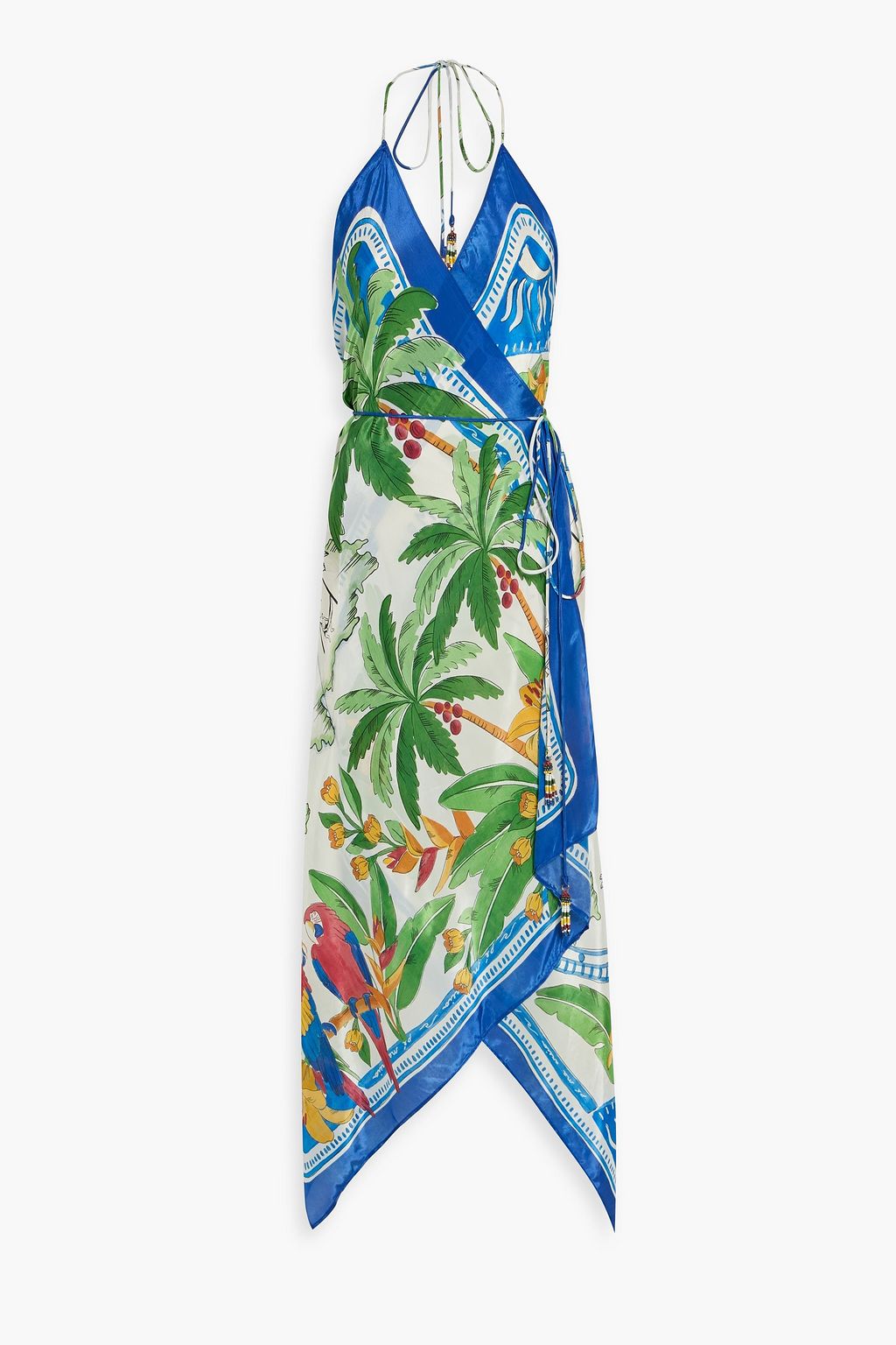 FARM RIO Embroidered printed linen-blend maxi dress | THE OUTNET