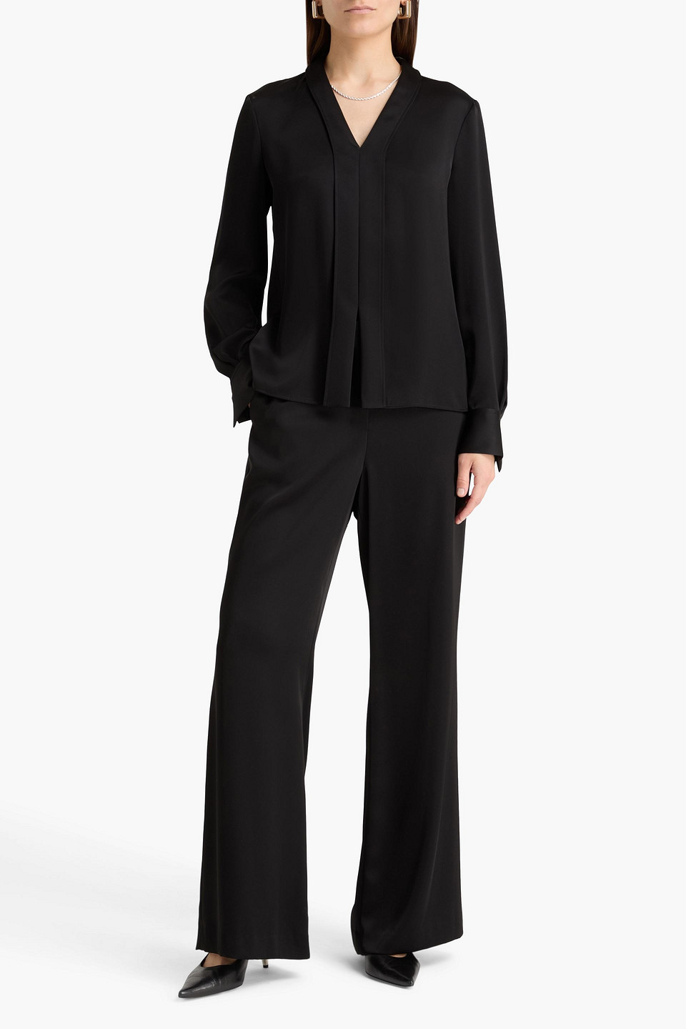  Theory - Satin Blouse - Black - M 