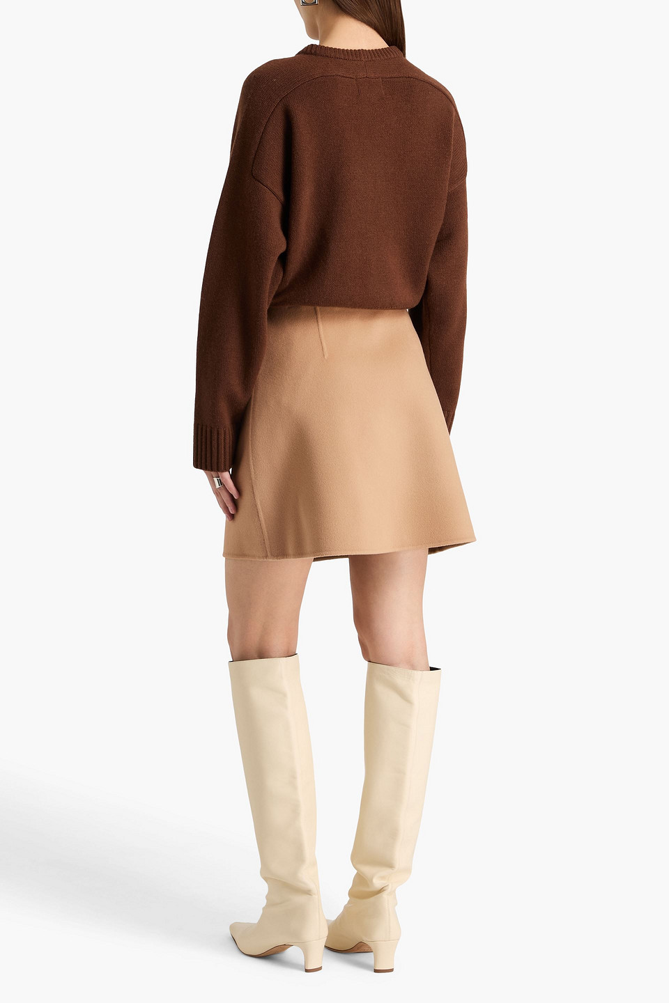  Theory - Wool-blend Mini Wrap Skirt - Brown - Us 2 