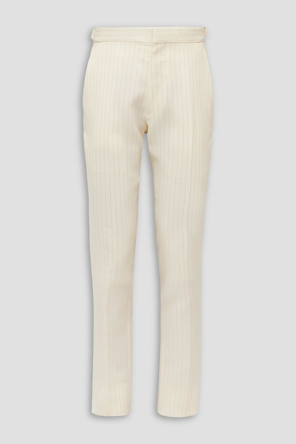 tom ford - slim-fit metallic striped wool-blend suit pants - white - it 52