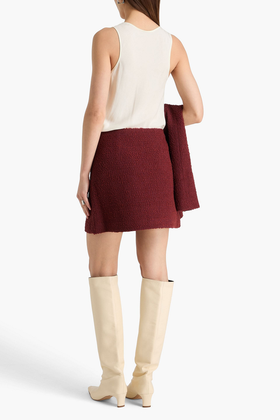  Theory - Bouclé-tweed Mini Skirt - Red - Us 0 
