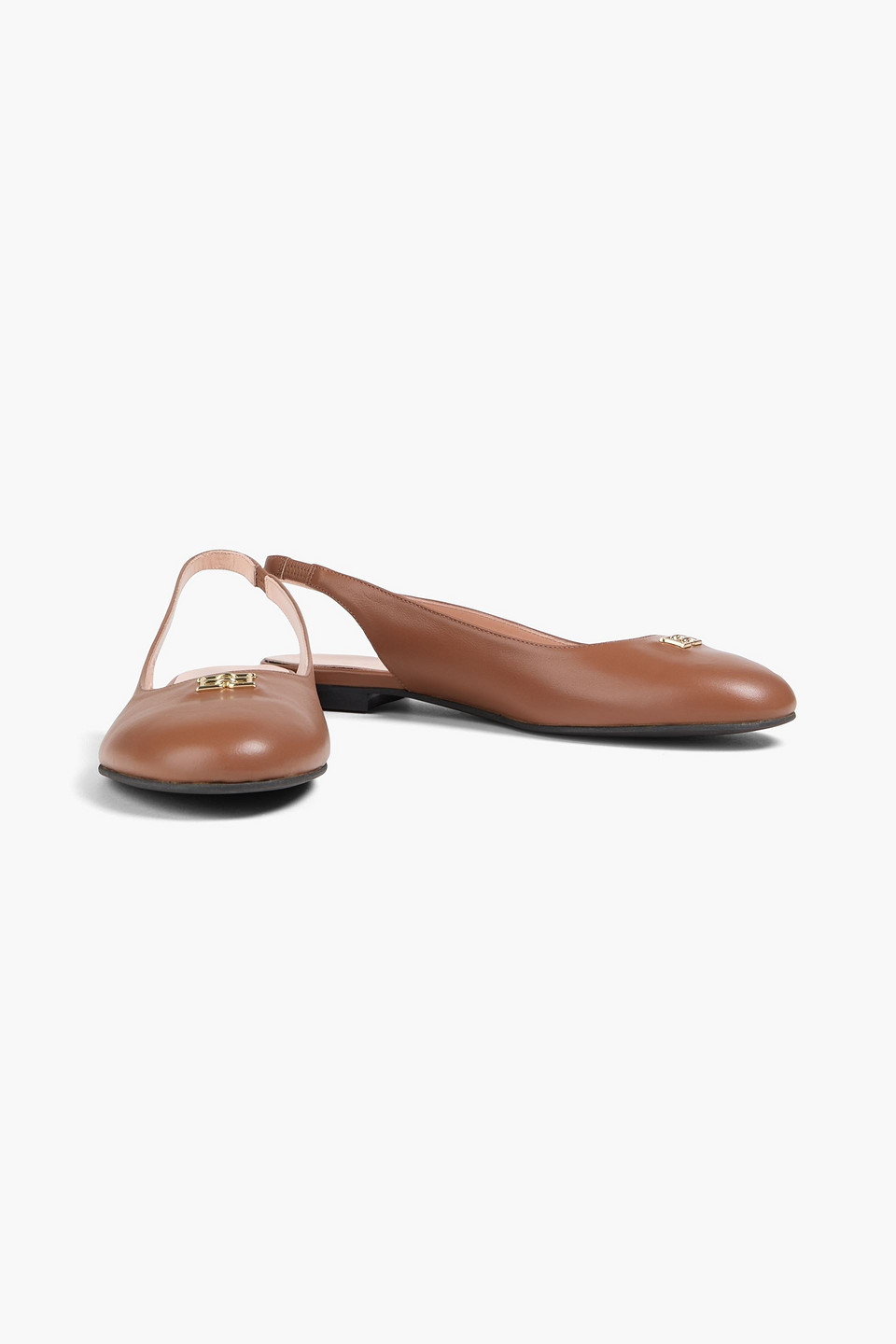  Bally - Embellished Leather Slingback Flats - Brown - Eu 36 