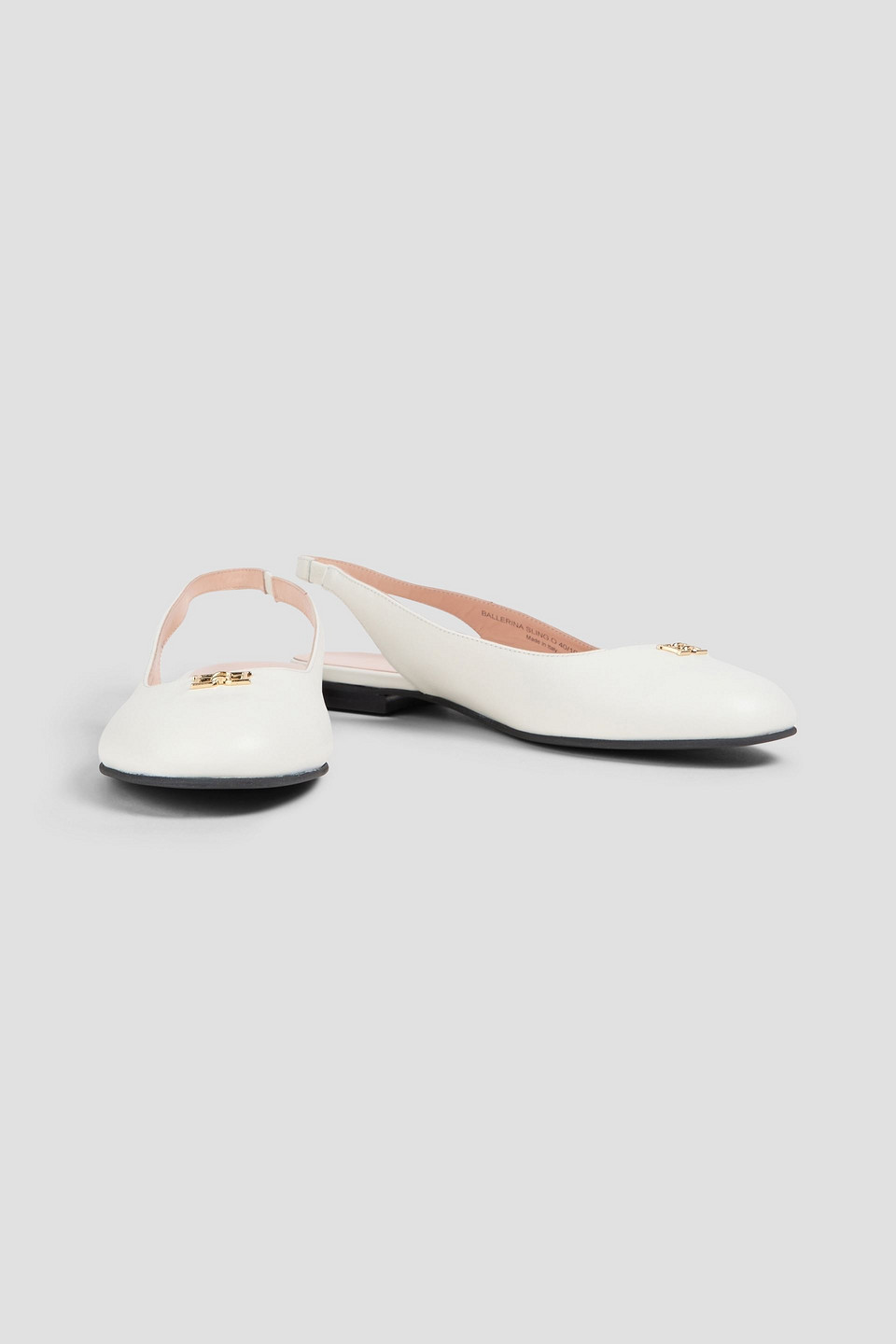  Bally - Embellished Leather Slingback Flats - White - Eu 36 