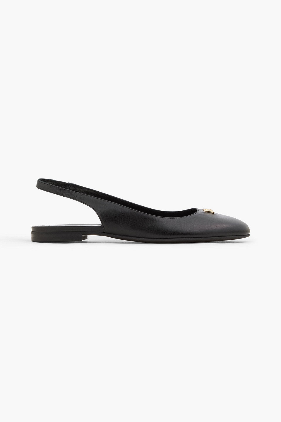 Bally Embellished Leather Slingback Flats In Black