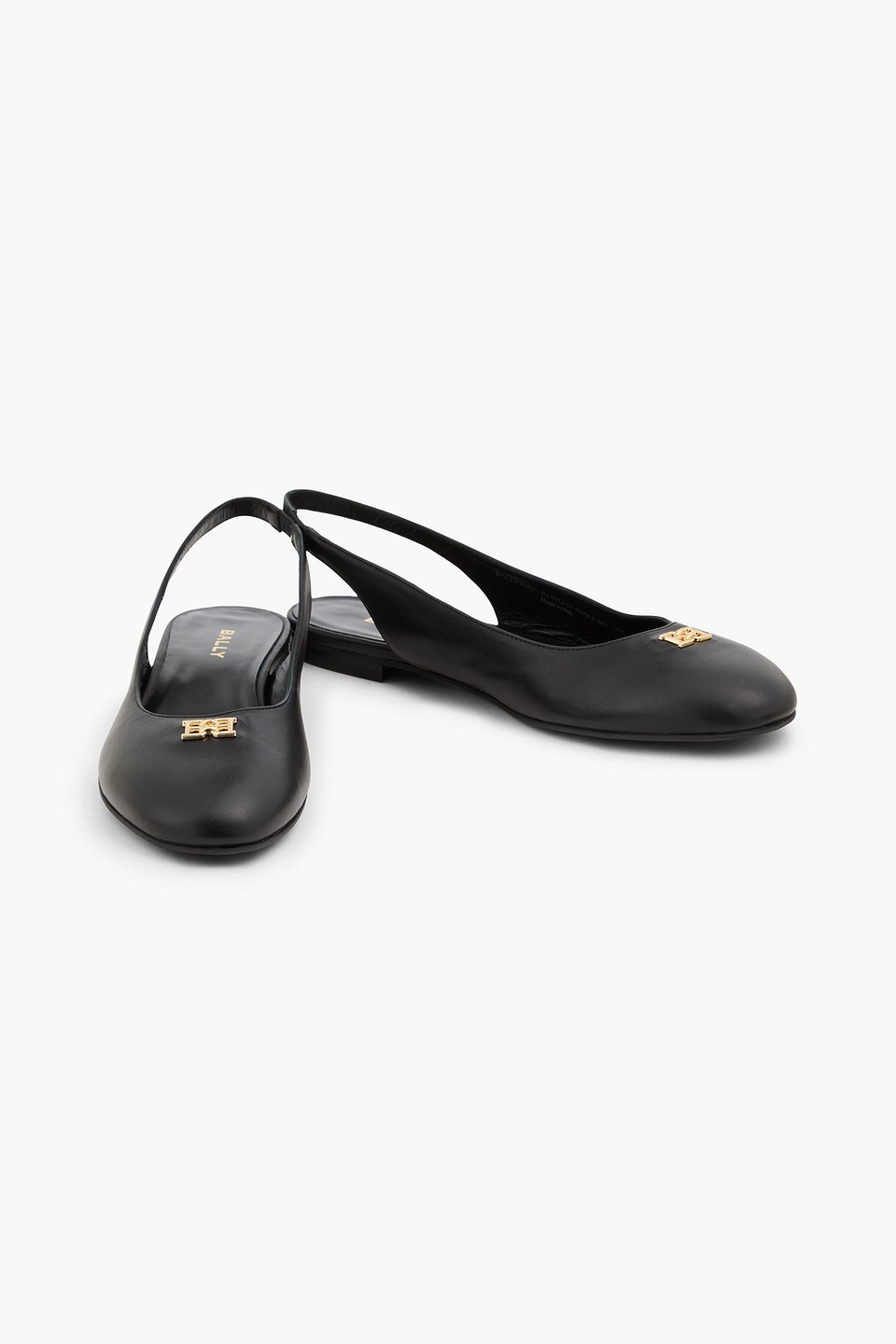  Bally - Embellished Leather Slingback Flats - Black - Eu 36 