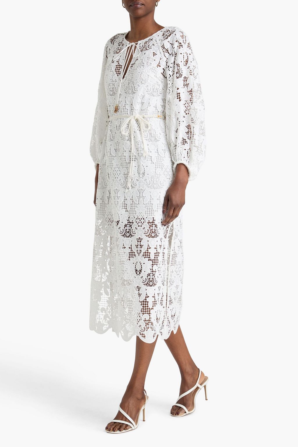 ZIMMERMANN Cotton-lace midi dress | THE OUTNET ZIMMERMANN Cotton-lace midi dress | THE OUTNET