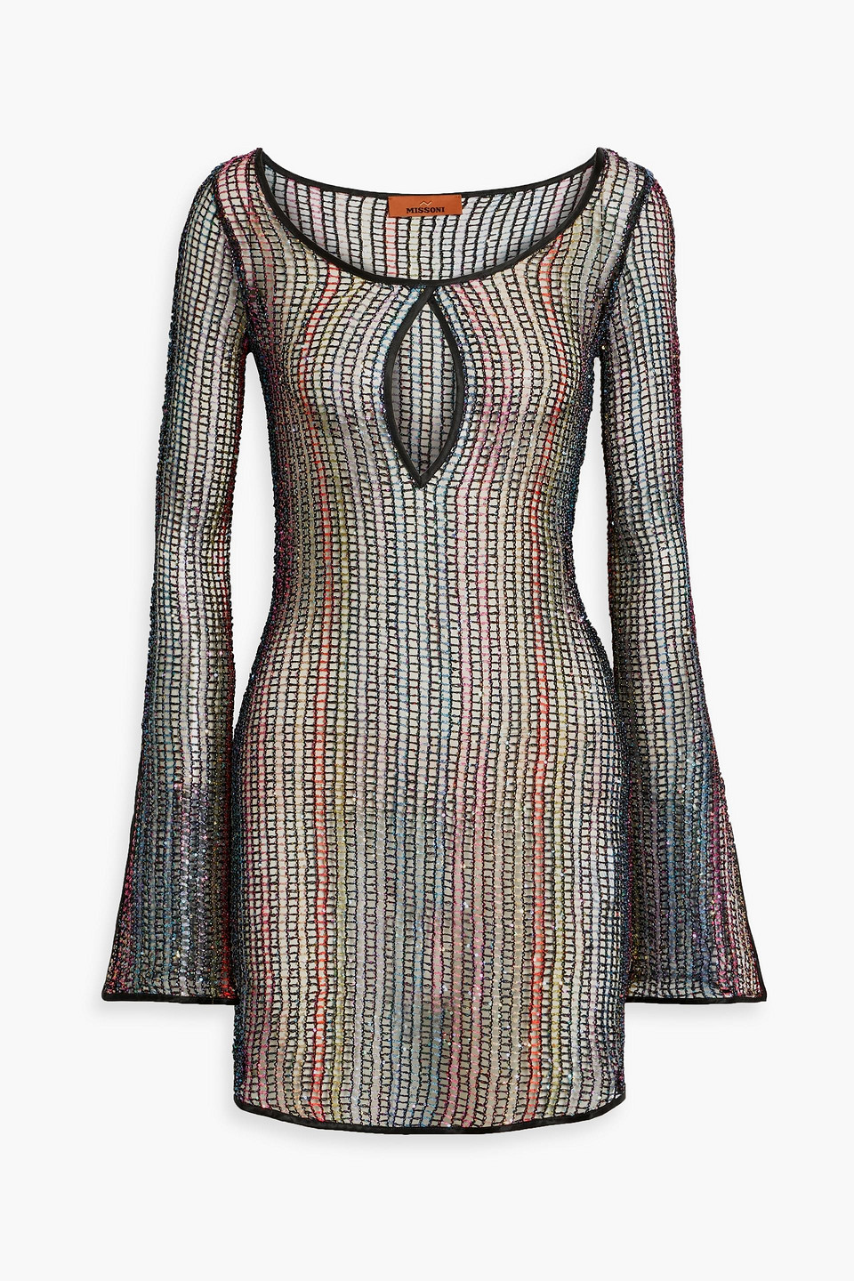 missoni - striped sequin-embellished crochet-knit coverup - black - it 40