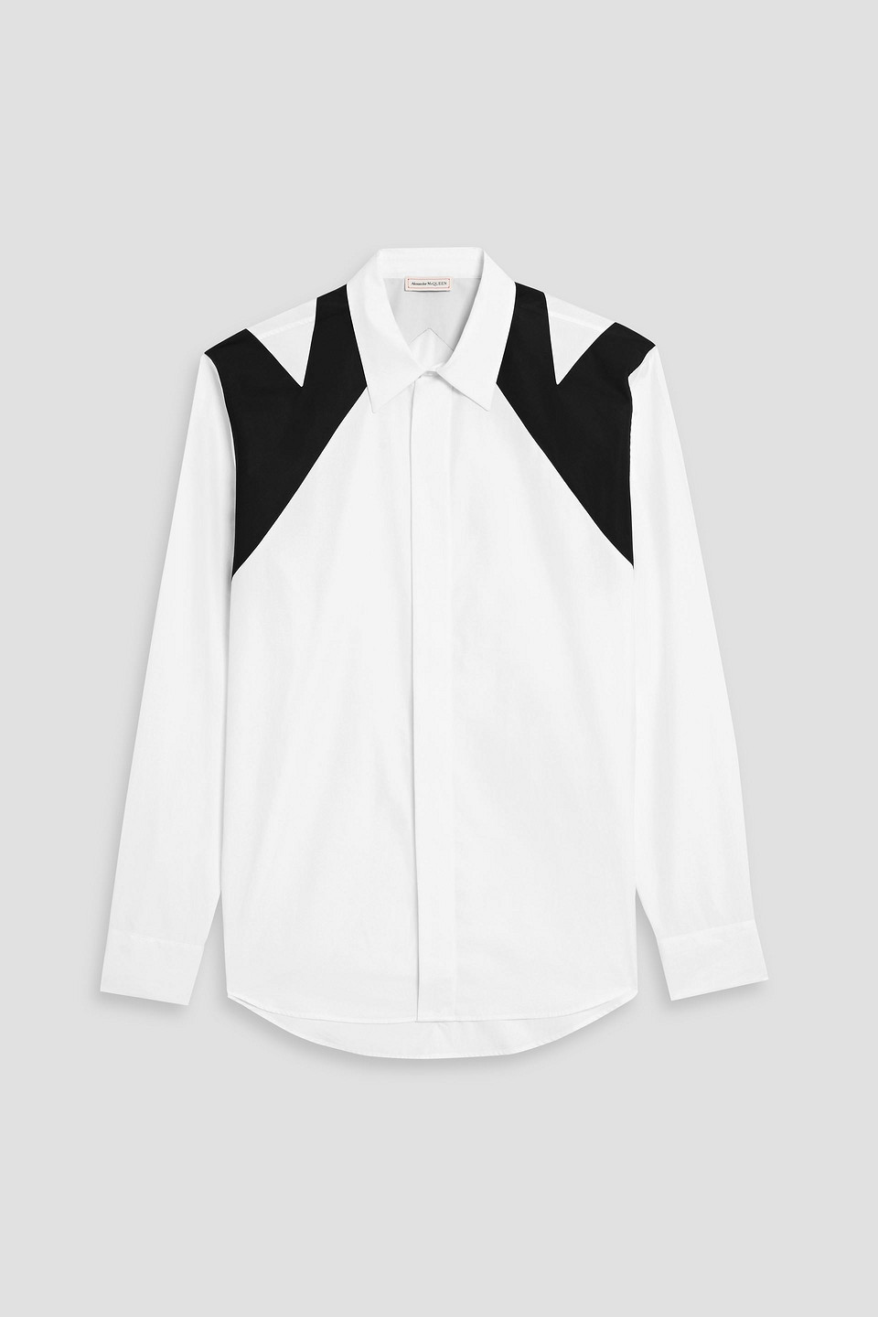 mcqueen - paneled cotton-poplin shirt - white - uk/us 16.5