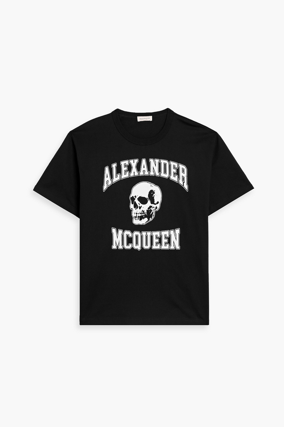 mcqueen - printed cotton-jersey t-shirt - black - xl