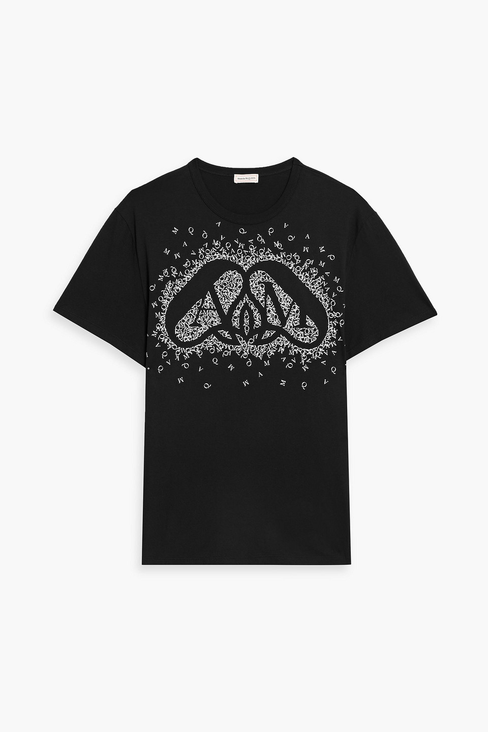 mcqueen - printed cotton-jersey t-shirt - black - xl