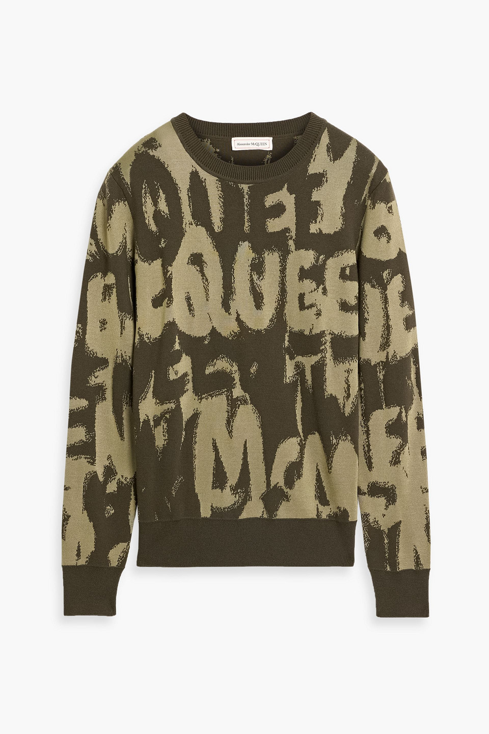 mcqueen - jacquard-knit sweater - green - s