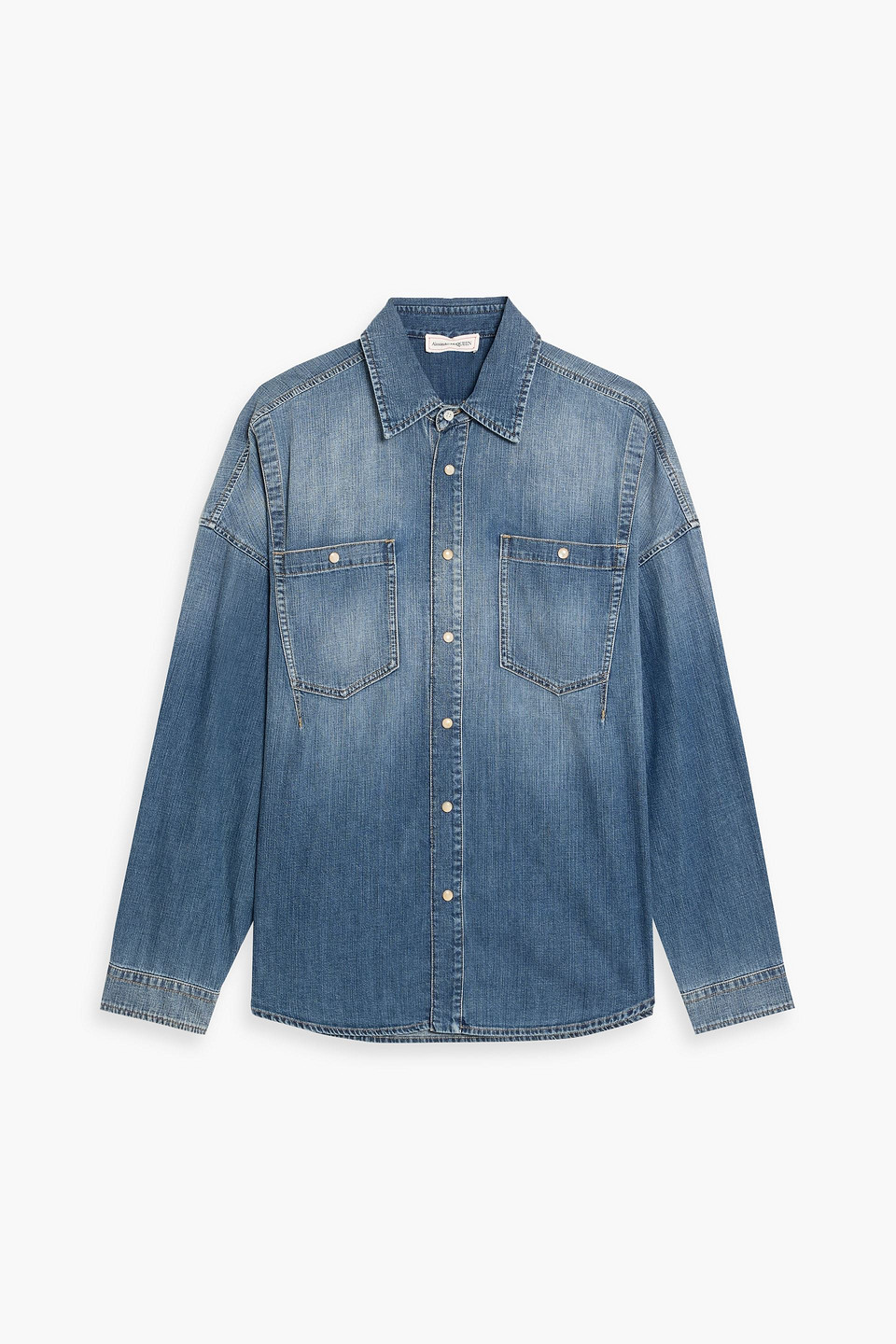 mcqueen - denim shirt - blue - it 46