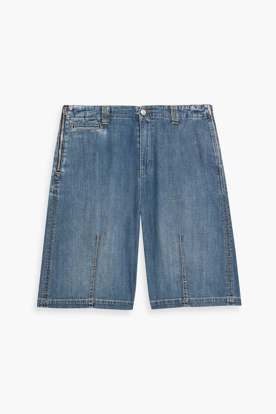 mcqueen - zip-detailed denim shorts - blue - it 44
