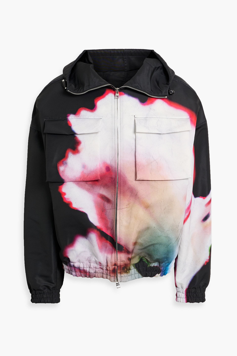 mcqueen - printed shell hooded jacket - black - it 48