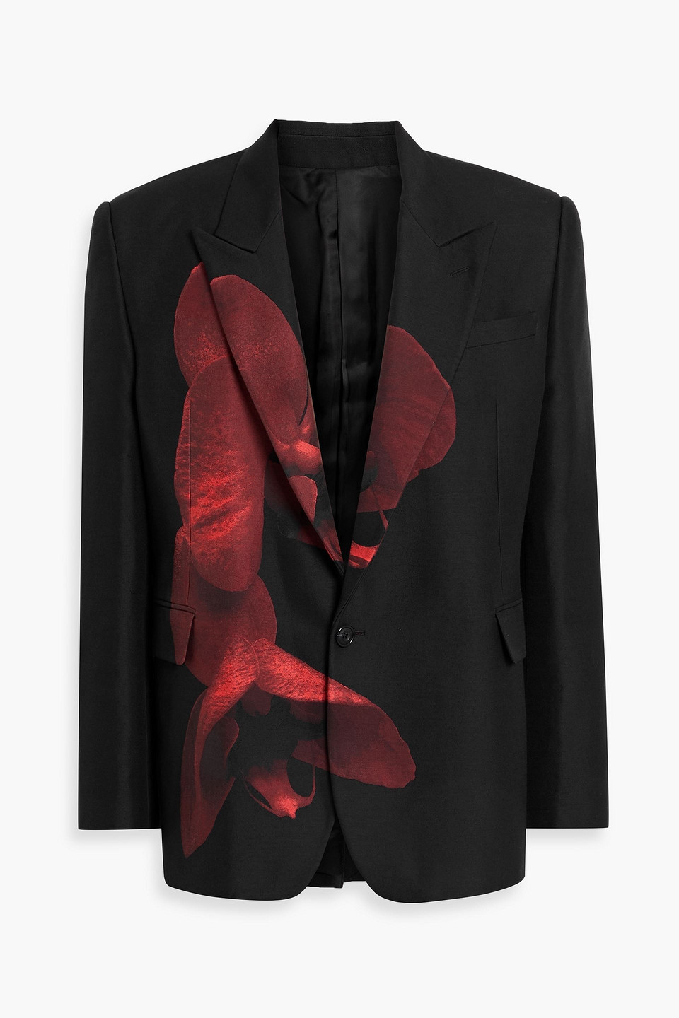 mcqueen - cotton-blend jacquard blazer - black - it 54