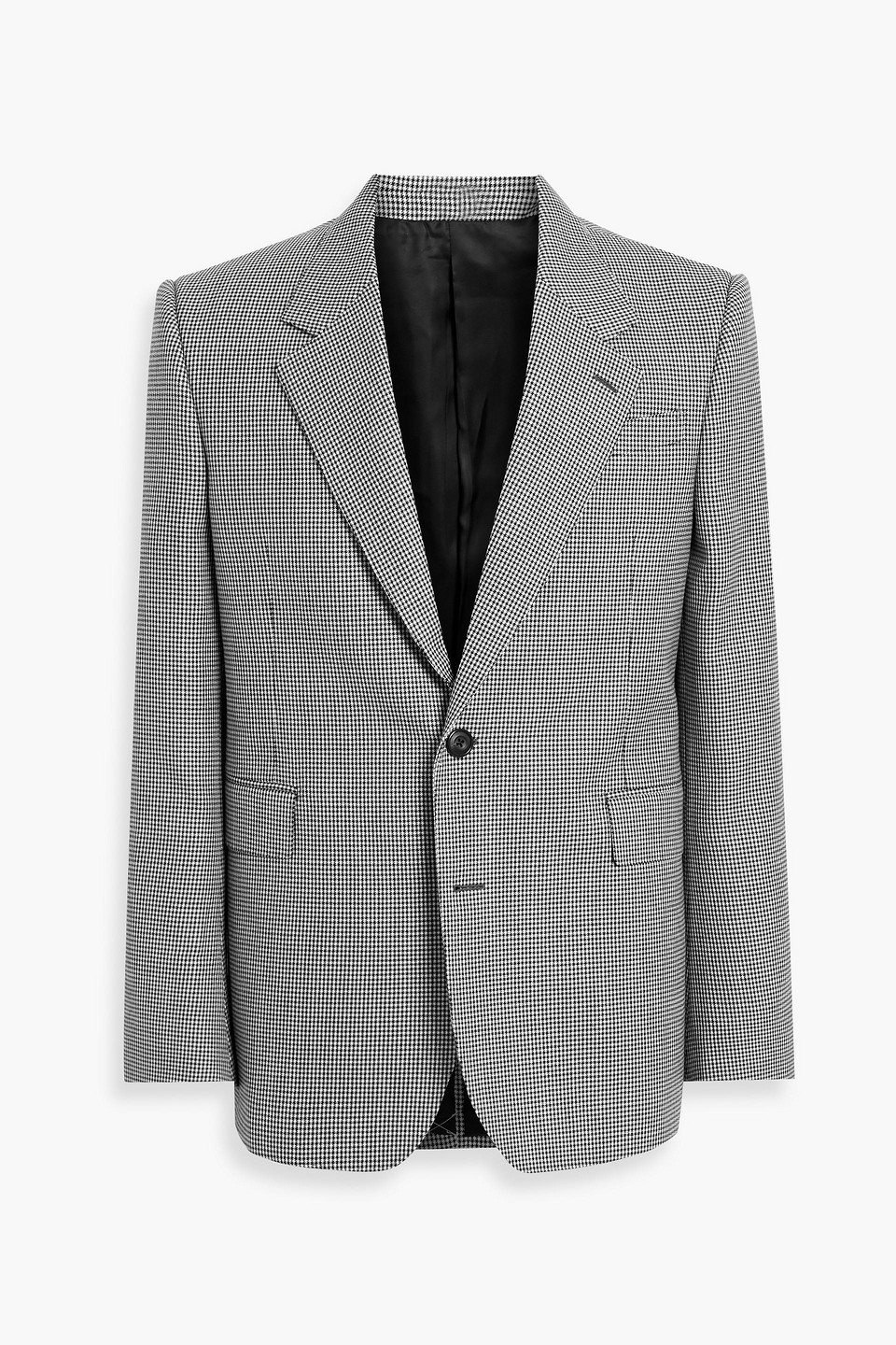 mcqueen - houndstooth wool-tweed blazer - black - it 48