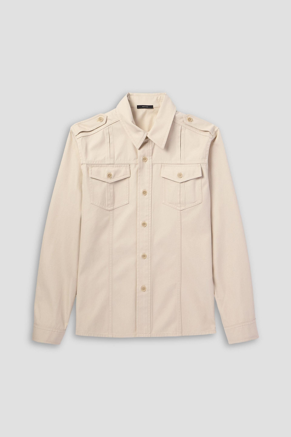 tom ford - cotton and silk-blend twill overshirt - white - it 56