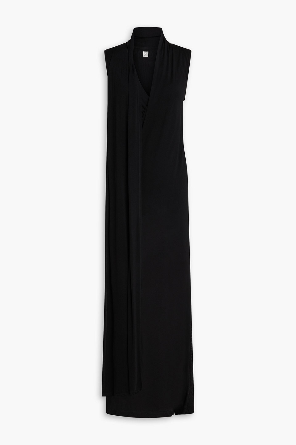toteme - draped jersey maxi dress - black - xxs