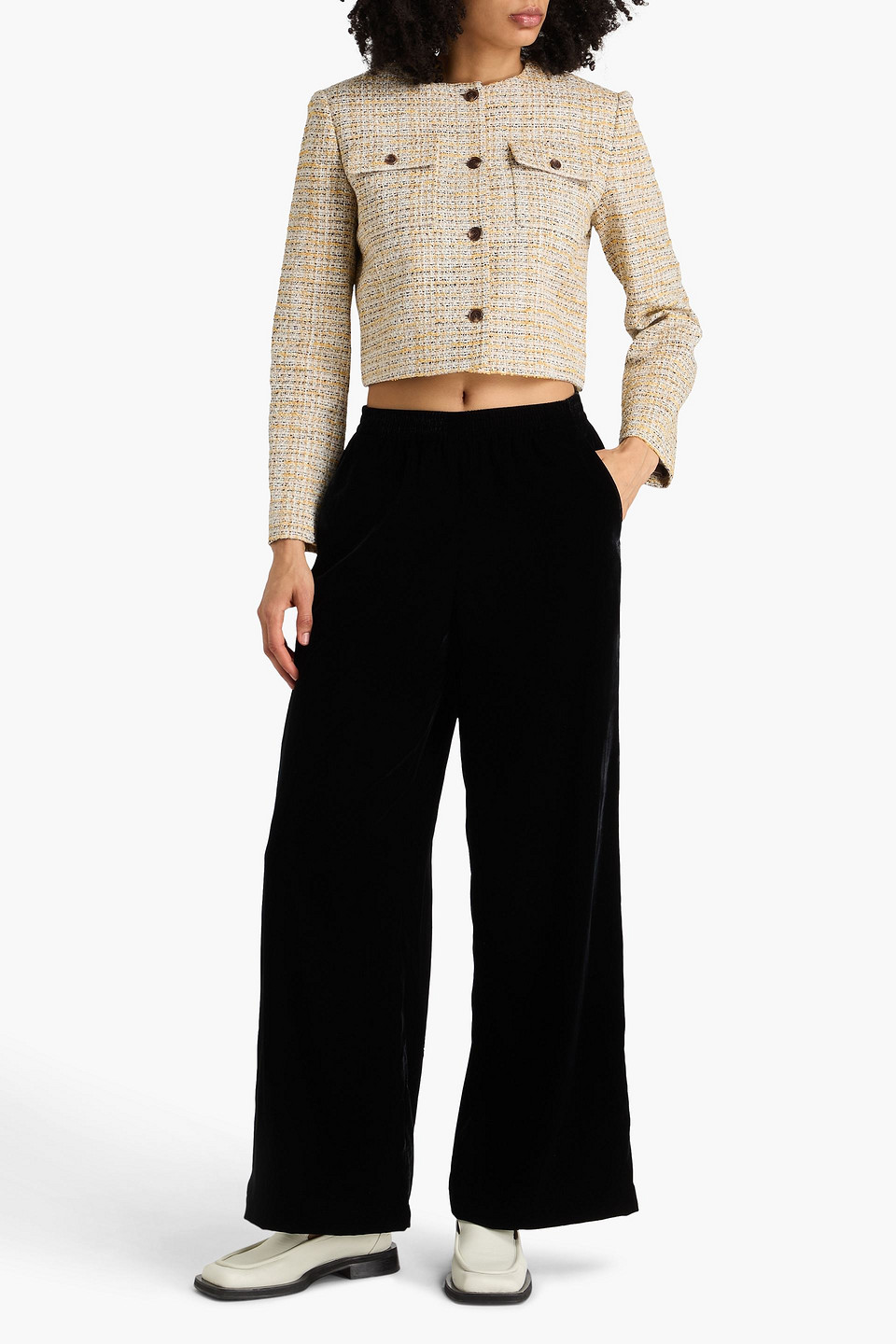  Theory - Tweed Jacket - Yellow - Us 2 