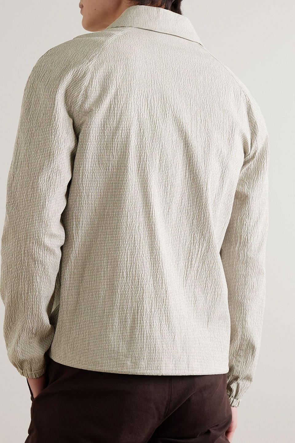  Mr P. - Golf Gingham Cotton-blend Seersucker Blouson Jacket - Neutral - S 