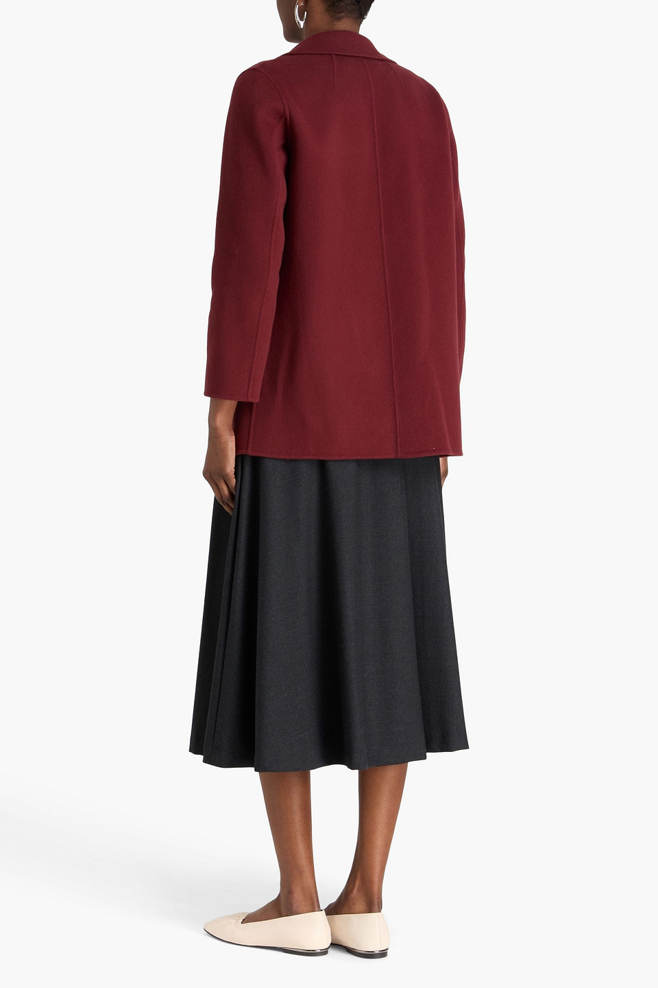  Theory - Wool And Cashmere-blend Felt Coat - Burgundy - S 