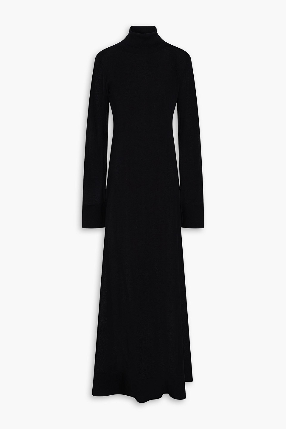 toteme - lyocell-blend turtleneck midi dress - black - xxs