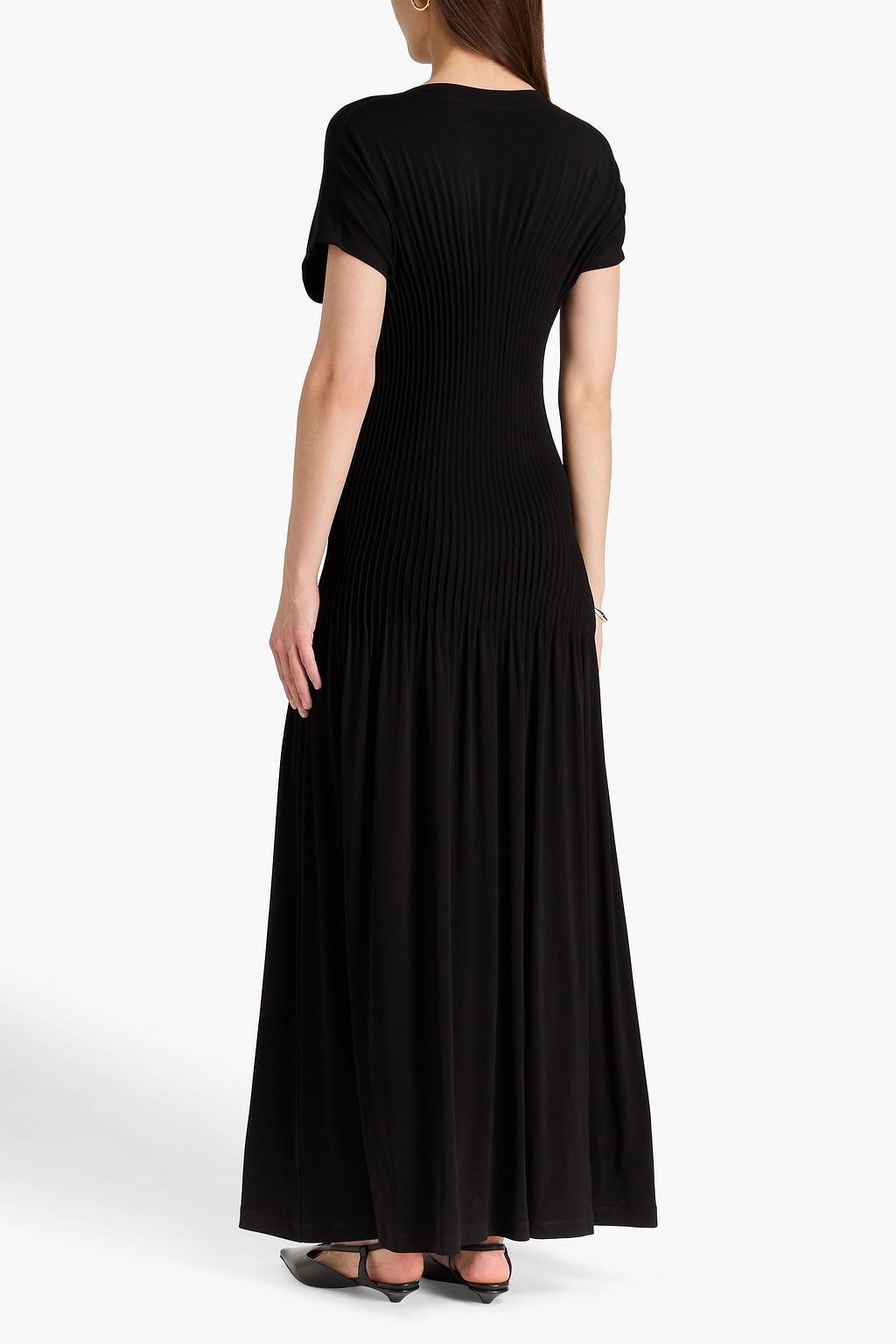 toteme stretch jersey maxi dress Toteme Draped Stretch-jersey Maxi Dress Black Toteme