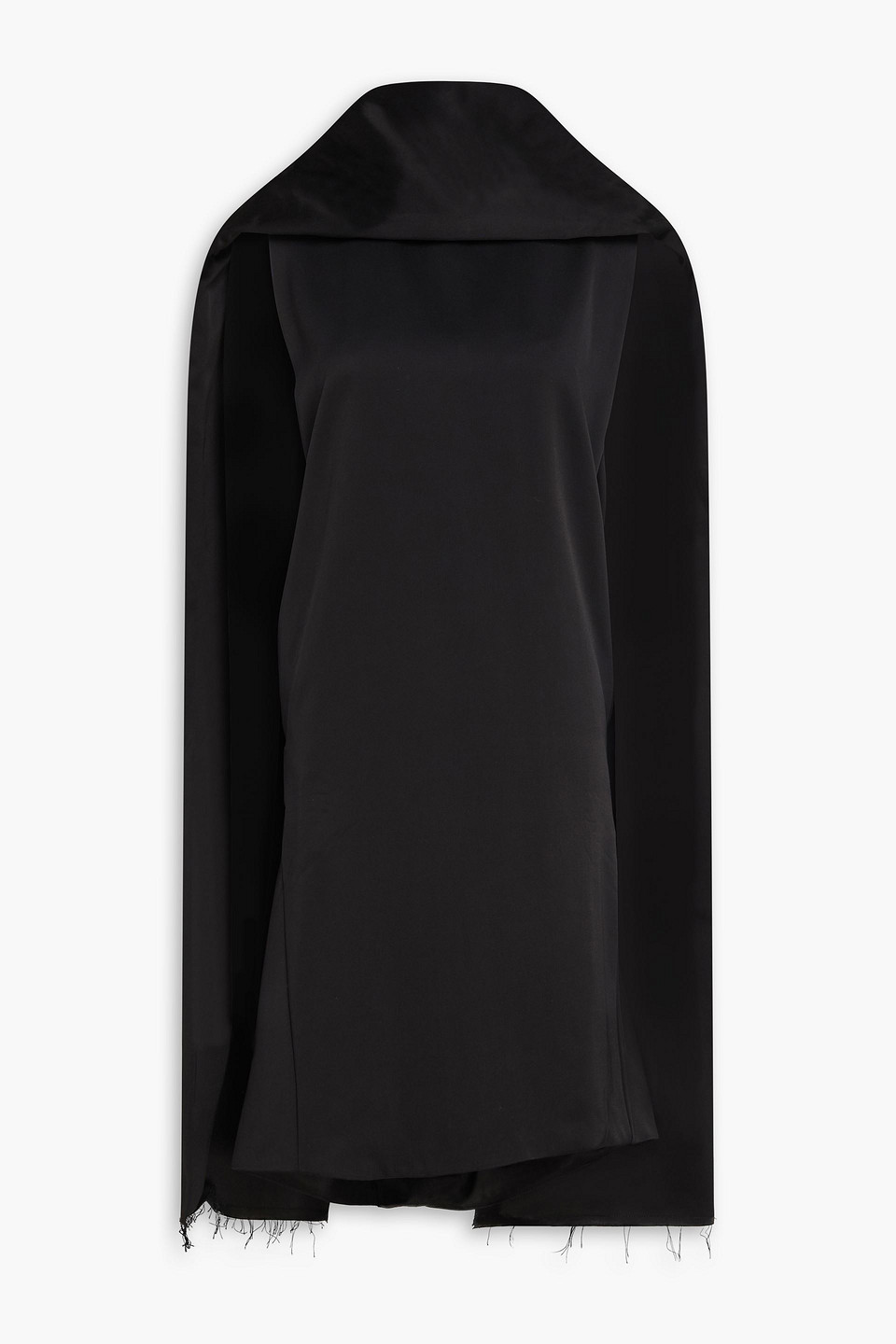 toteme - cape-effect satin dress - black - eu 32