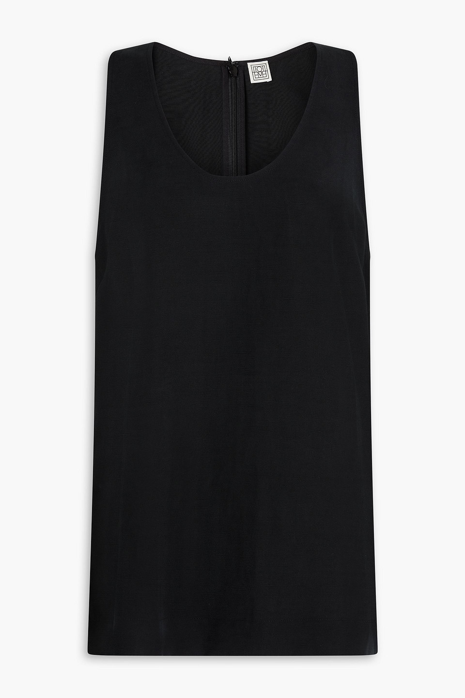 Totême Lyocell And Linen-blend Tank In Black