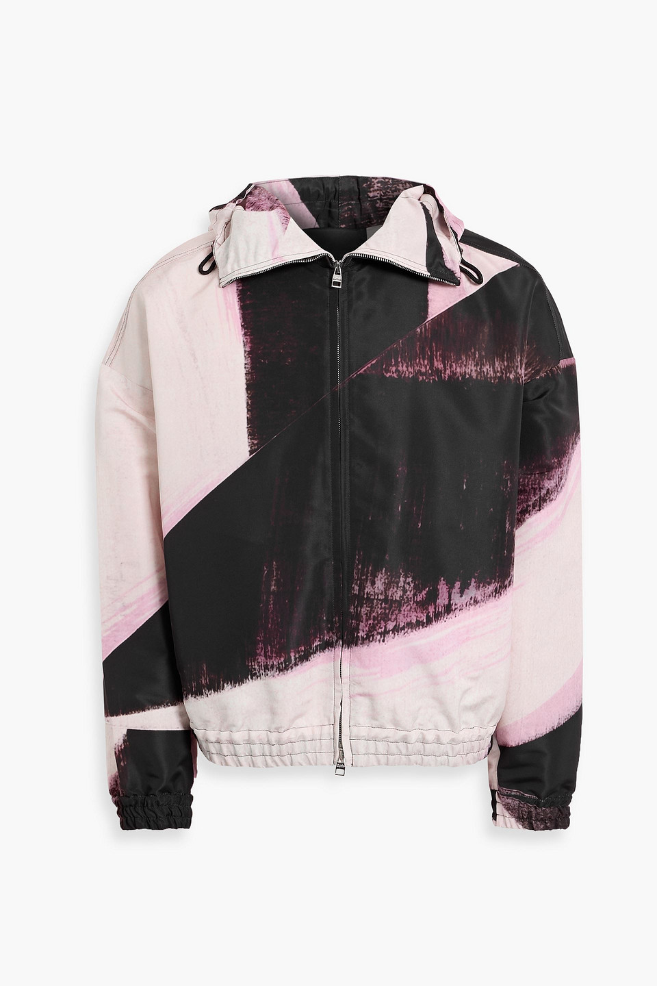 mcqueen - printed twill hooded jacket - pink - it 46