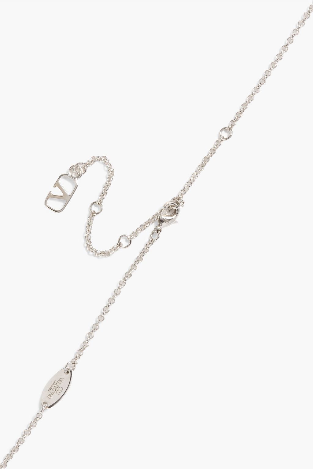 VALENTINO GARAVANI VLOGO silver-tone crystal necklace | THE OUTNET
