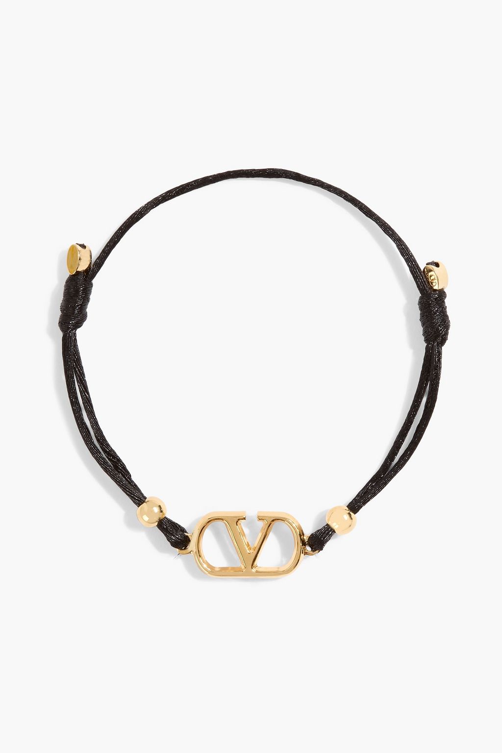 VALENTINO GARAVANI VLOGO gold-tone and cord bracelet | THE OUTNET