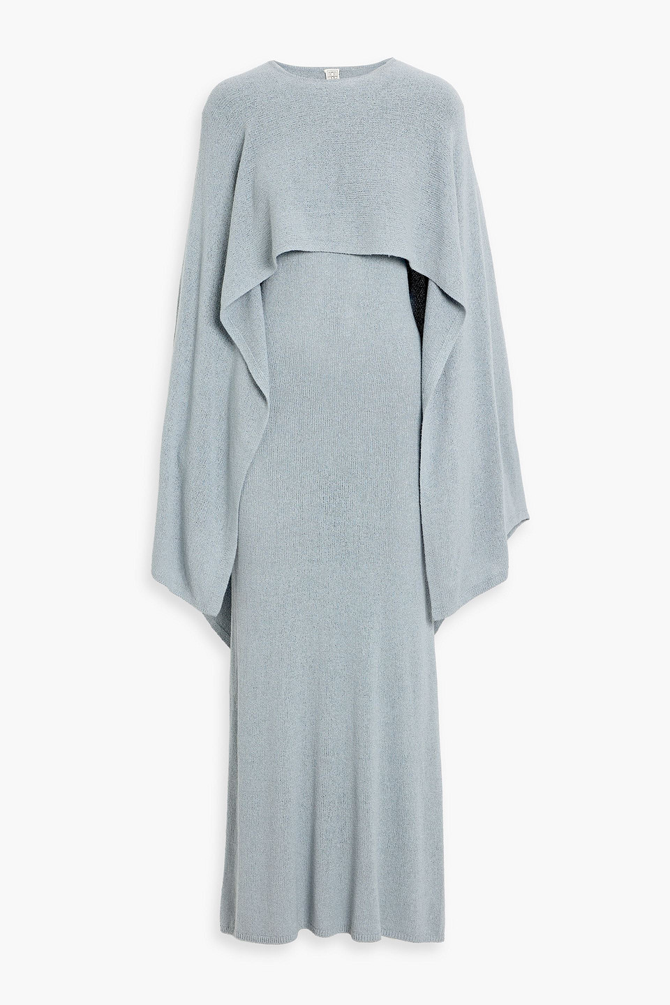 toteme - cape-effect silk maxi dress - blue - xs