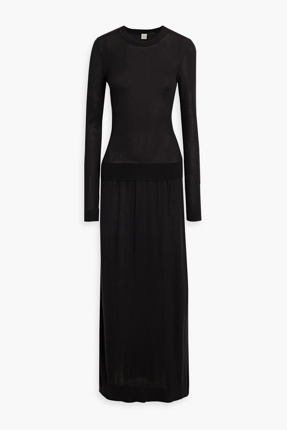 toteme - cupro and silk-blend maxi dress - black - xs