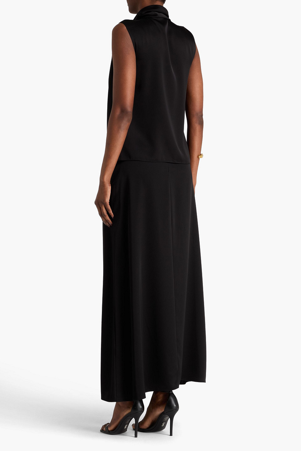  Theory - Satin Maxi Skirt - Black - Us 00 
