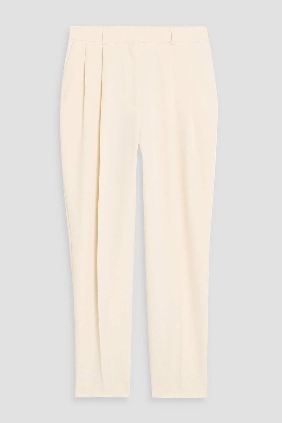 toteme - pleated crepe tapered pants - white - eu 42