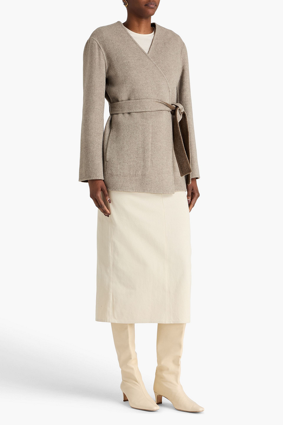  Theory - Convertible Wool And Cashmere-blend Jacket - Neutral - M 