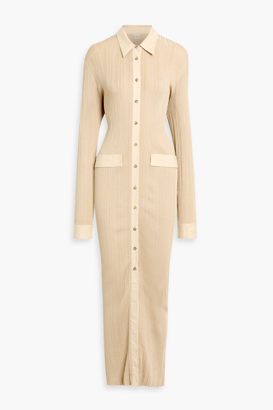 toteme ribbed-knit maxi dress Toteme, Ribbed-knit maxi dress, Women, Beige, M, Dresses, Materialmix