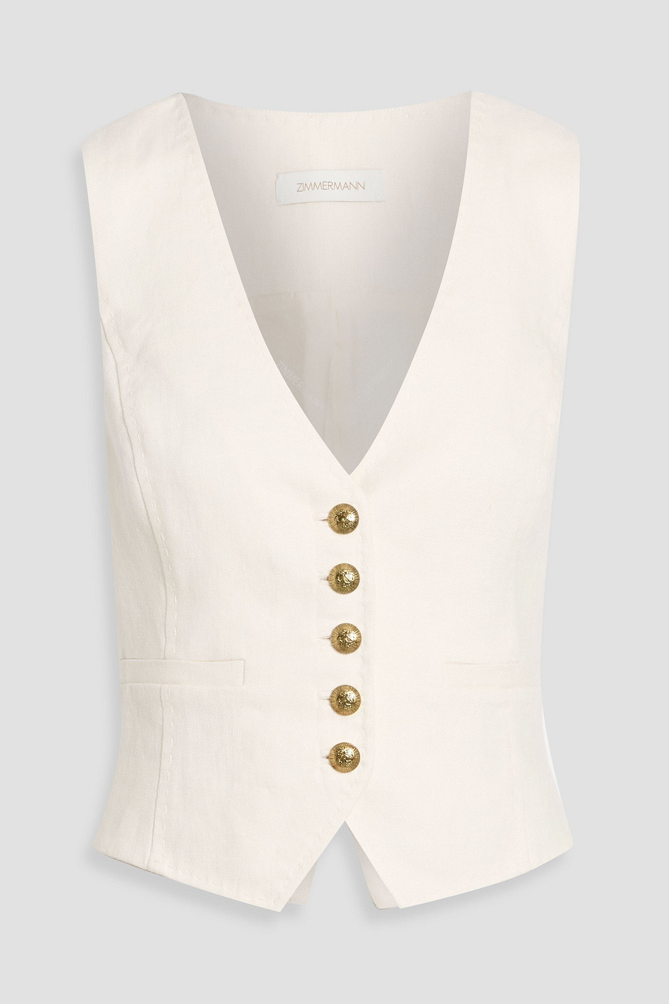 Zimmermann Linen Vest In Sand