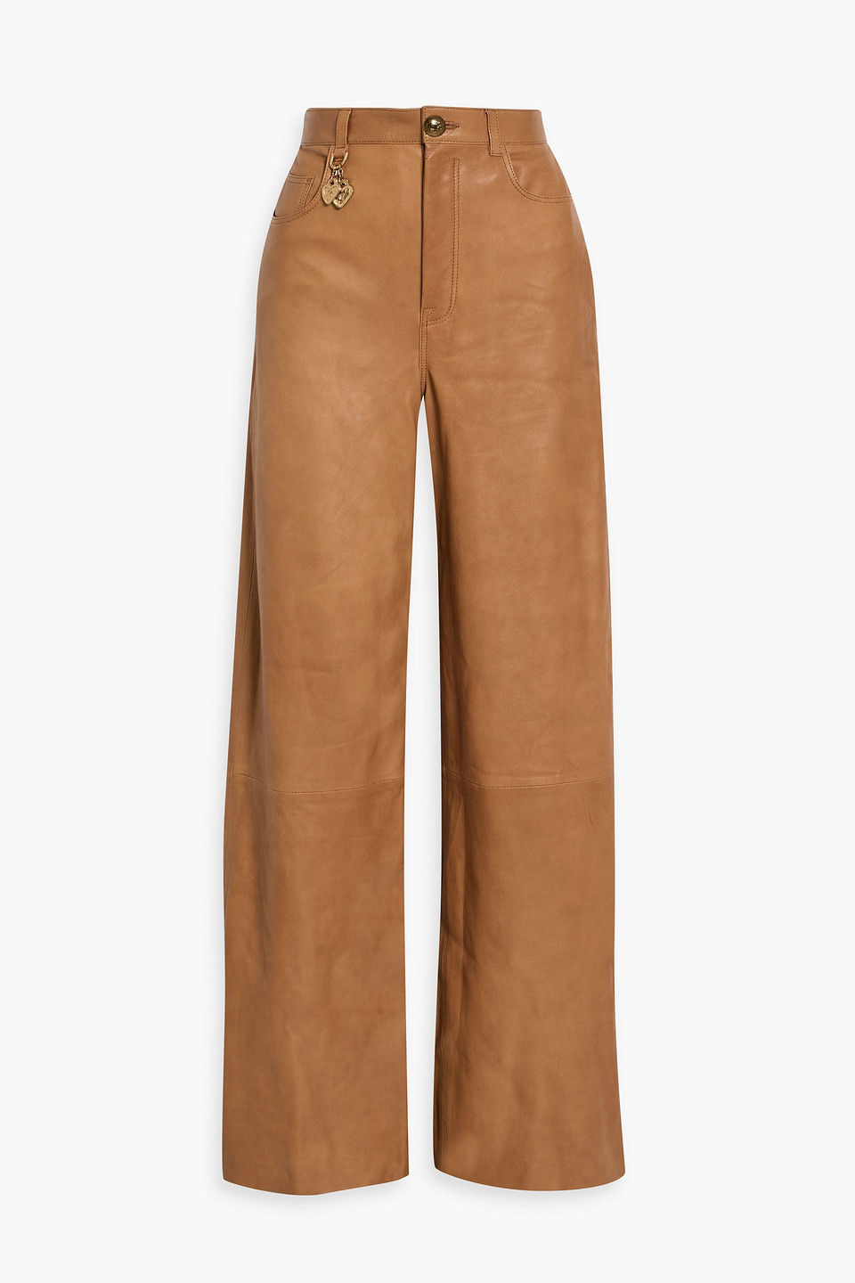 Zimmermann Leather Wide-leg Pants In Brown
