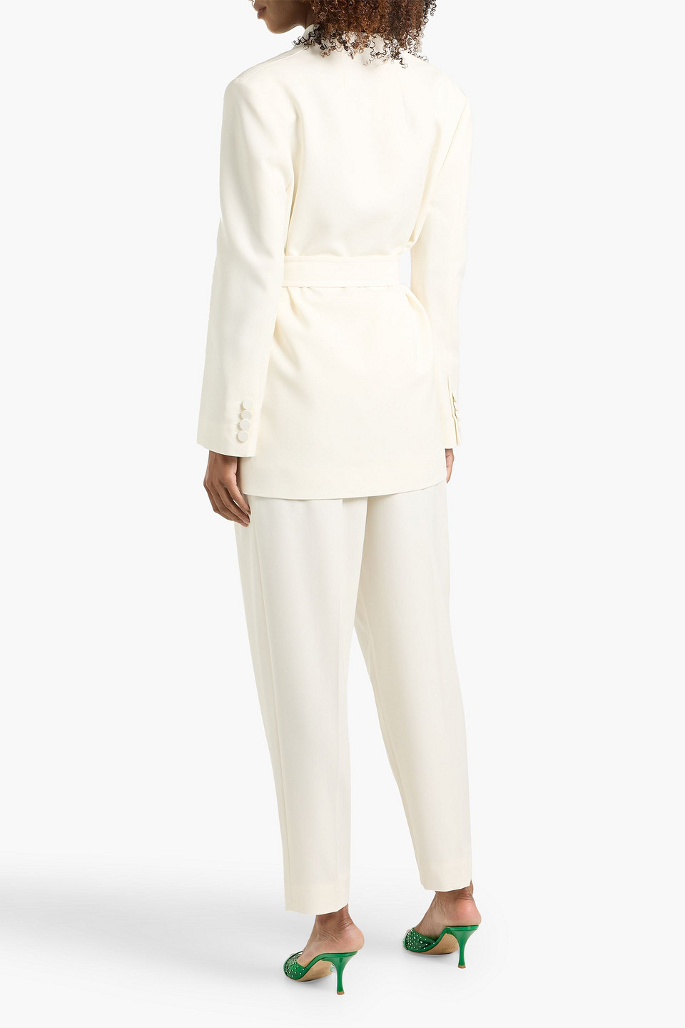 Zimmermann Belted Wool-blend Blazer In White