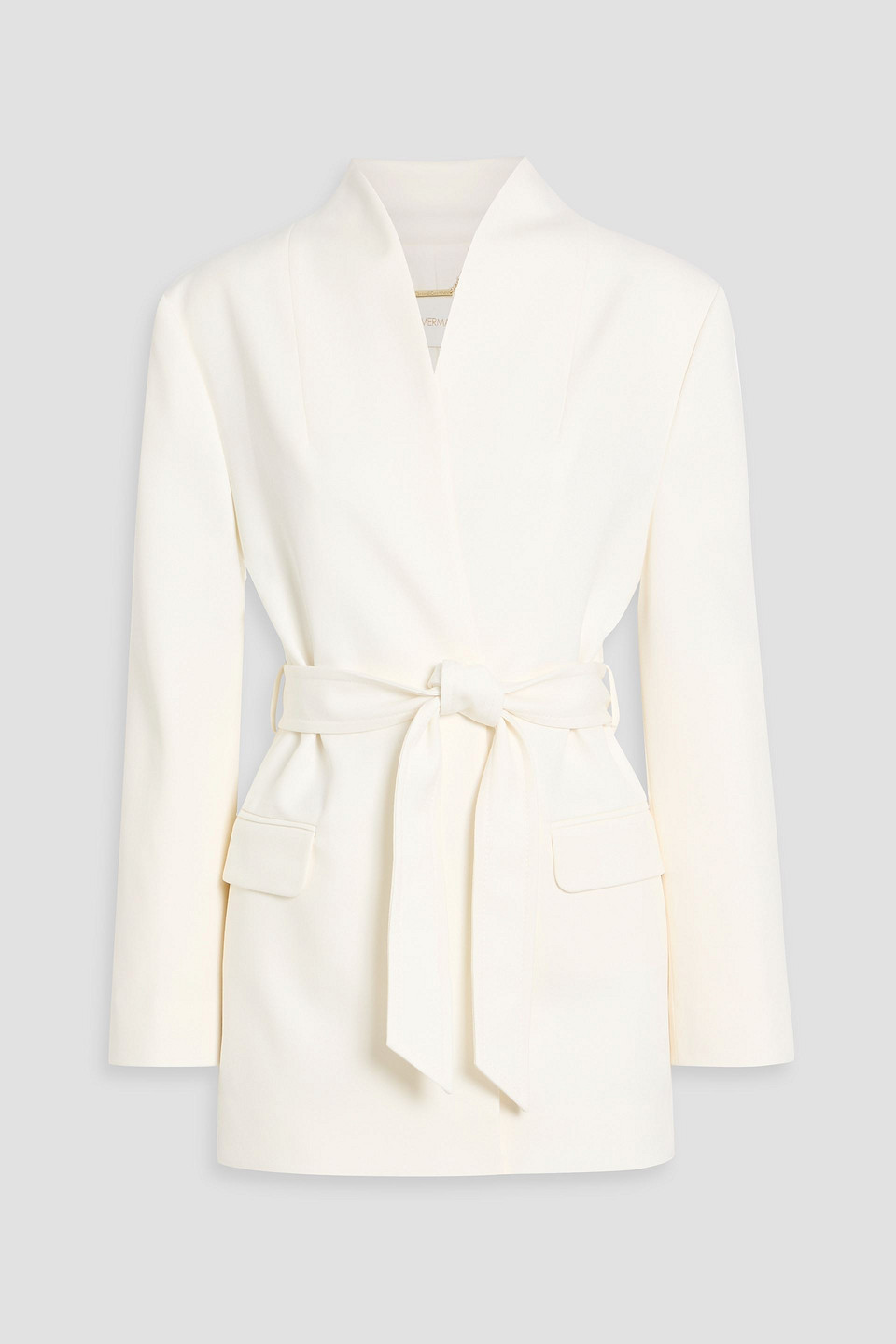 Zimmermann Belted Wool-blend Blazer In White
