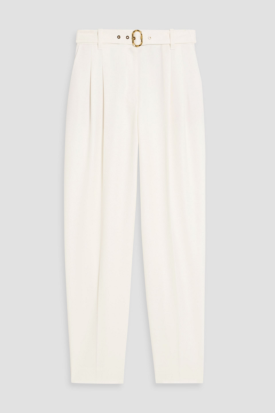 zimmermann - belted wool-blend tapered pants - white - 00