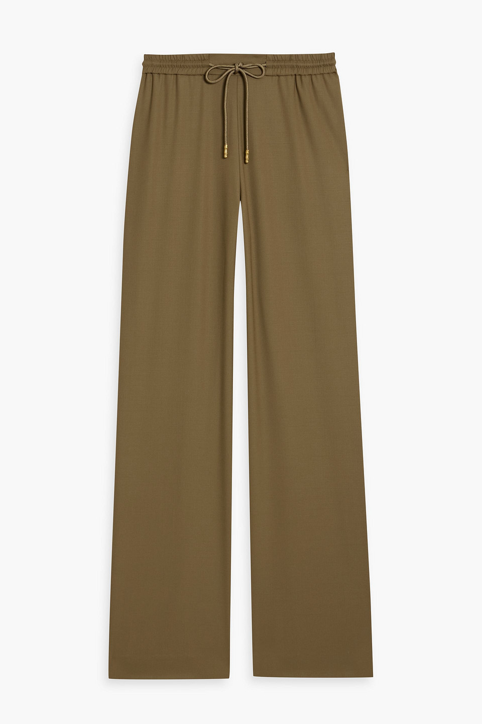 Zimmermann Wool-blend Twill Wide-leg Pants In Green