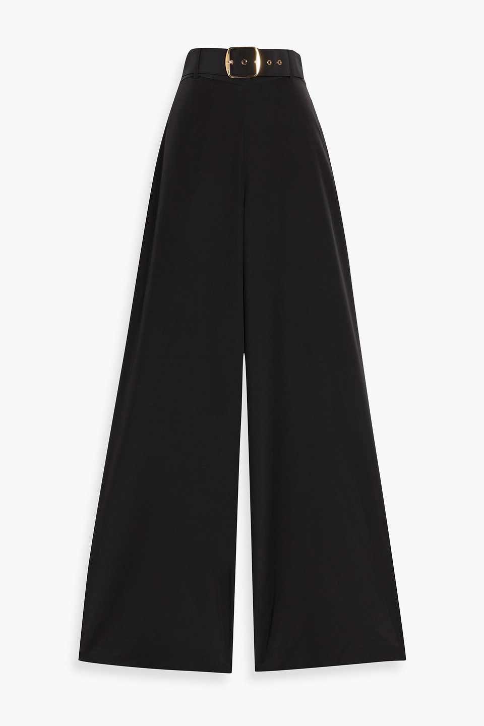 Zimmermann Belted Crepe Wide-leg Pants In Black