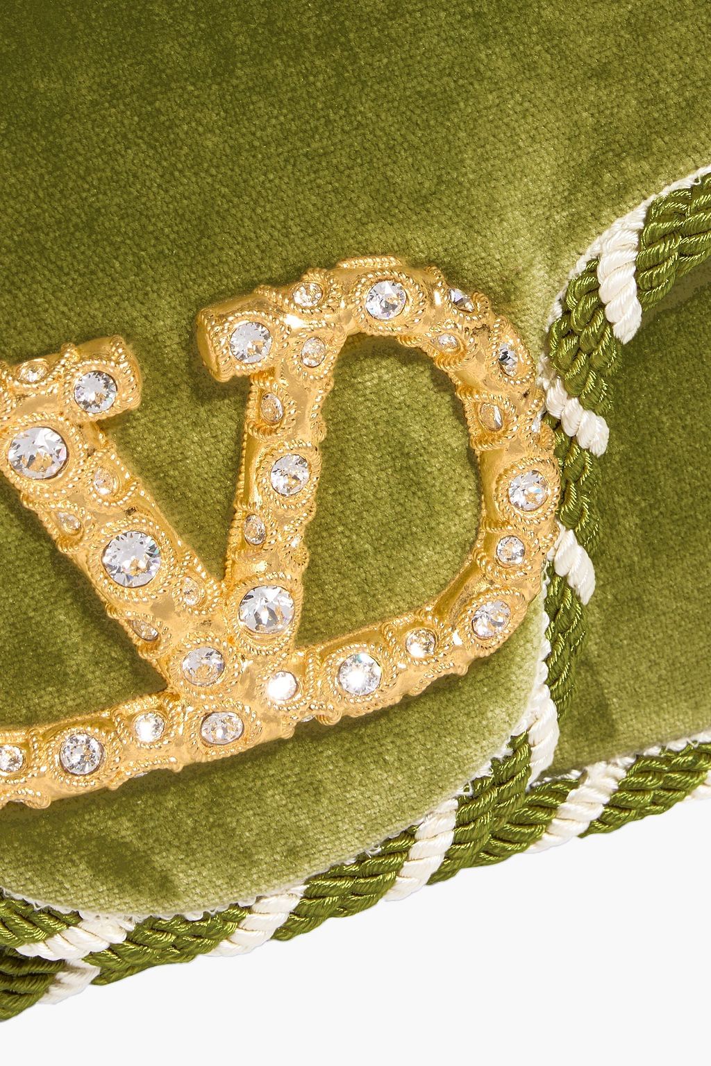 VALENTINO GARAVANI Locò embellished velvet clutch | THE OUTNET