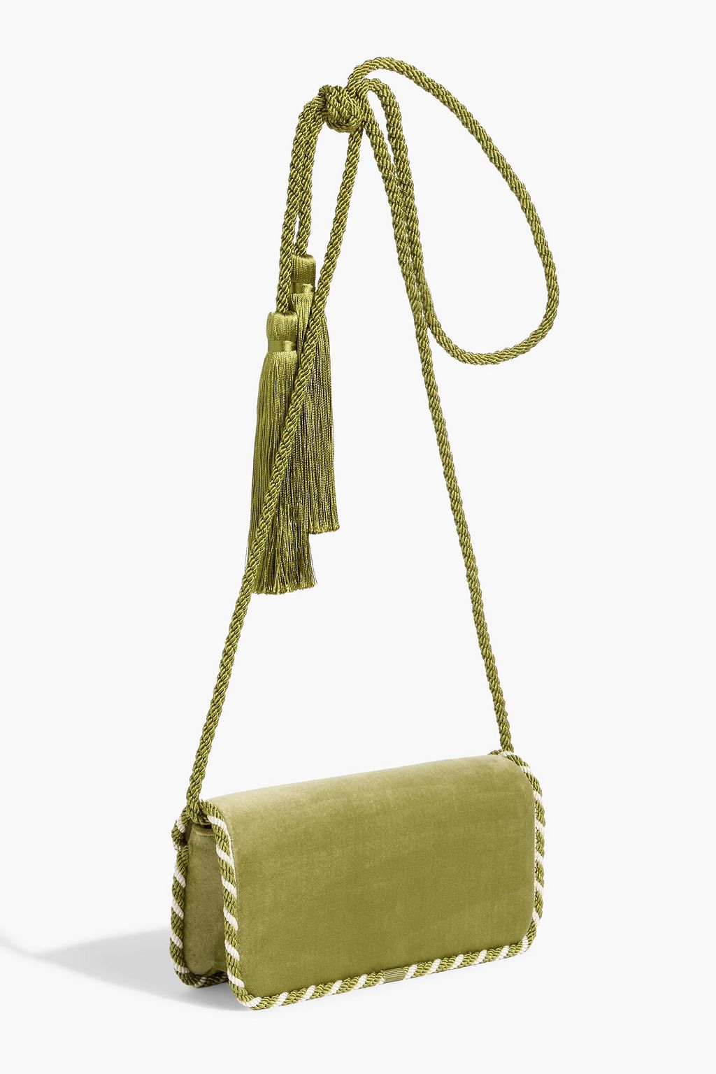 VALENTINO GARAVANI Locò embellished velvet clutch | THE OUTNET